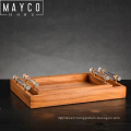 Mayco Custom Rectangular Wooden Food Serving Tray Set for Restaurant